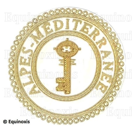 Badge / Macaron GLNF – Grande tenue provinciale – Grand Trésorier – Alpes-Méditerranée – Brodé main